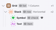 Grid defintion of example widget