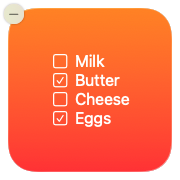Widget with some entries