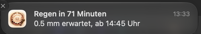 Images shows a notification from the script